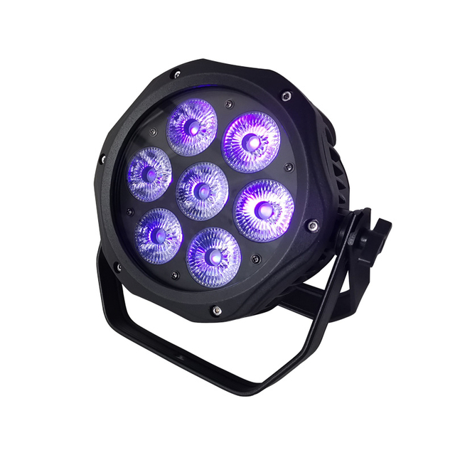 High-quality 7 * 12 LED waterproof flat par light Full color 4-in-1 par light Stage effect lights