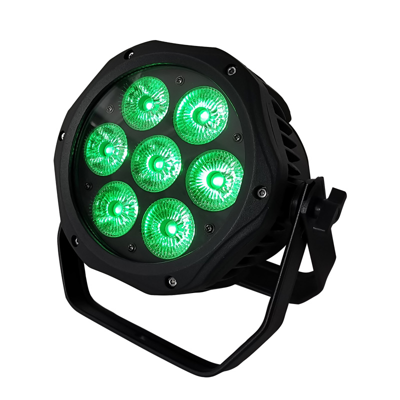 High-quality 7 * 12 LED waterproof flat par light Full color 4-in-1 par light Stage effect lights