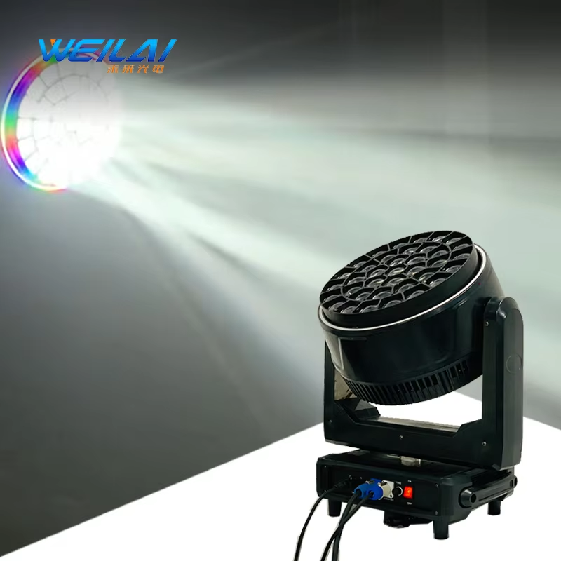 High Power 37x40w Led Bee Eye Moving Head Light with Ring Rgbw 4 in 1 Zoom Wash Dj Stage Lighting for Wedding Show Big Concert