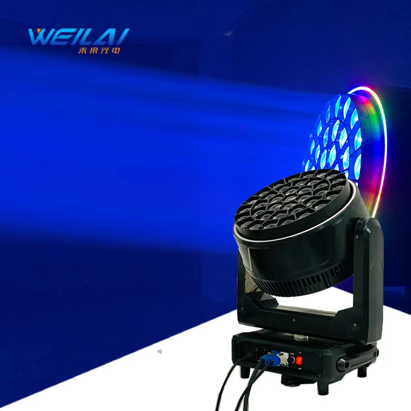 High Power 37x40w Led Bee Eye Moving Head Light with Ring Rgbw 4 in 1 Zoom Wash Dj Stage Lighting for Wedding Show Big Concert