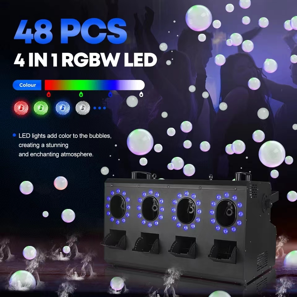 Wholesale price 48 * 3W LED smoke bubble machine Portable stage equipment Full color RGBW bubble machine