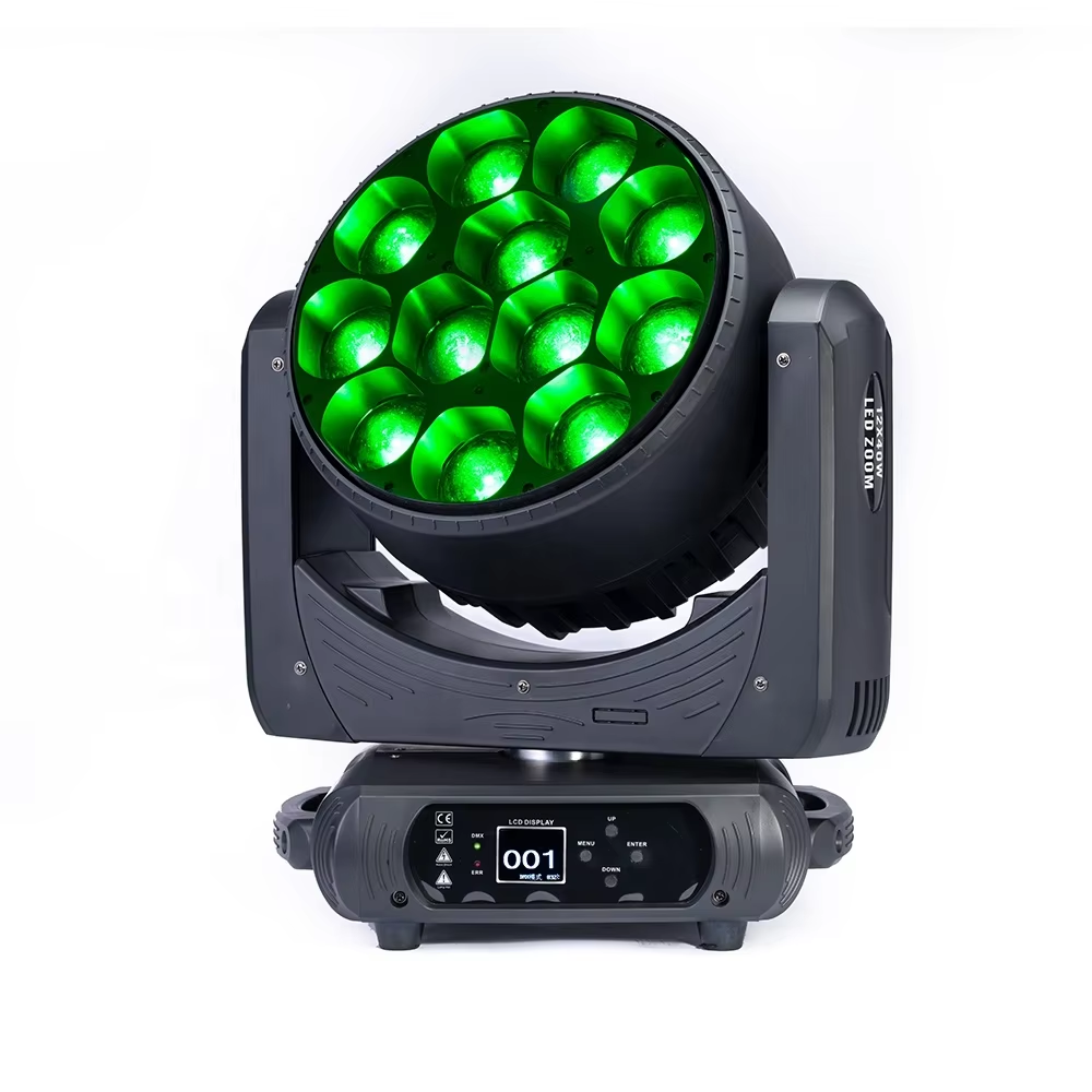 12x40W Big Bee Eye Full Color Point Control Focusing LED Zoom Sharpy Beam Moving Head Light