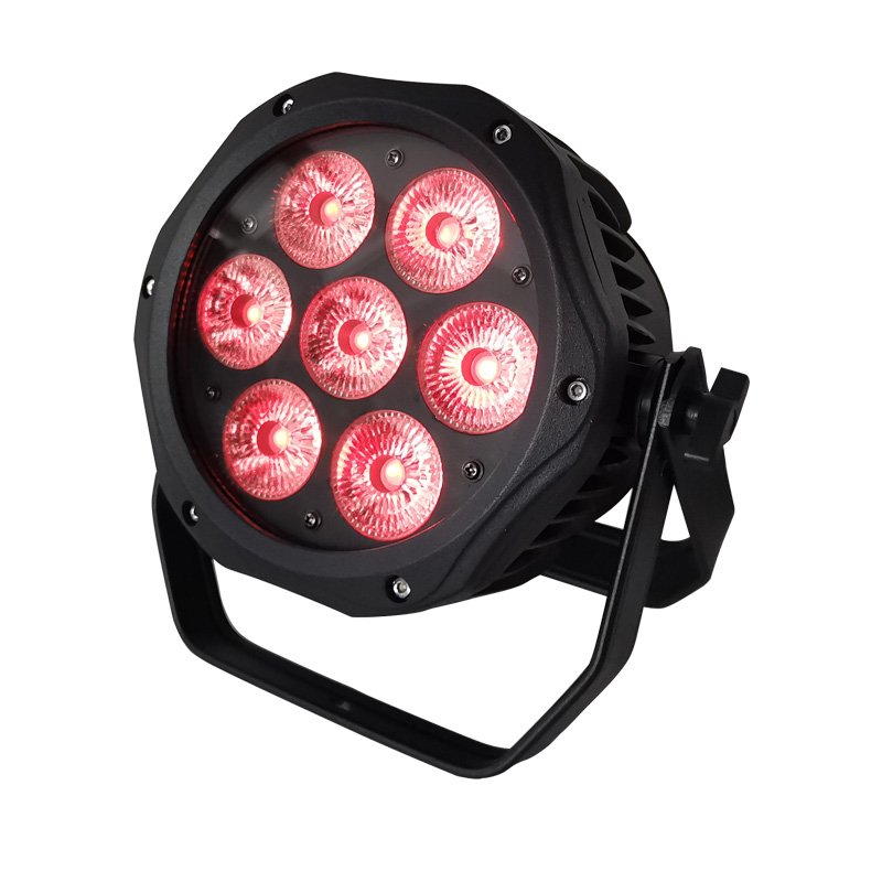 High-quality 7 * 12 LED waterproof flat par light Full color 4-in-1 par light Stage effect lights