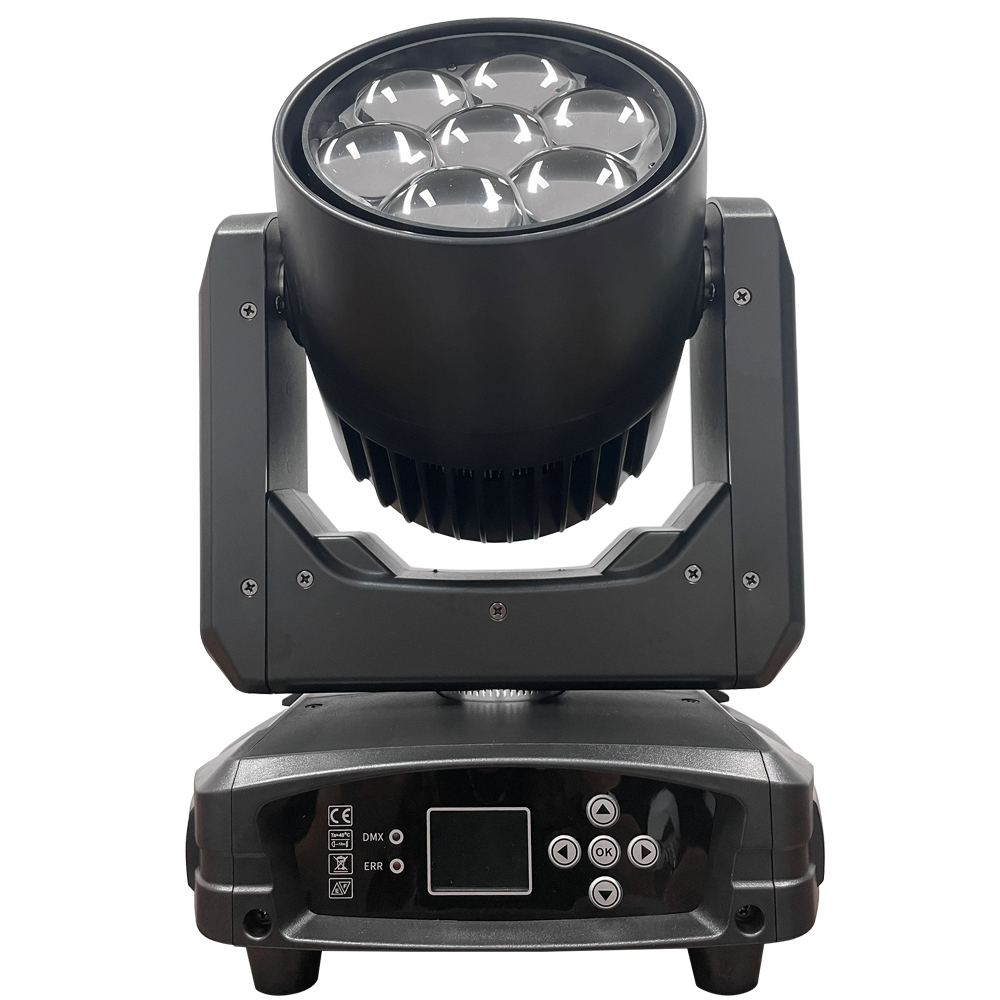 Factory supply LED 7*40W bee eye zoom moving head light with backgrounp light dmx stage lighting