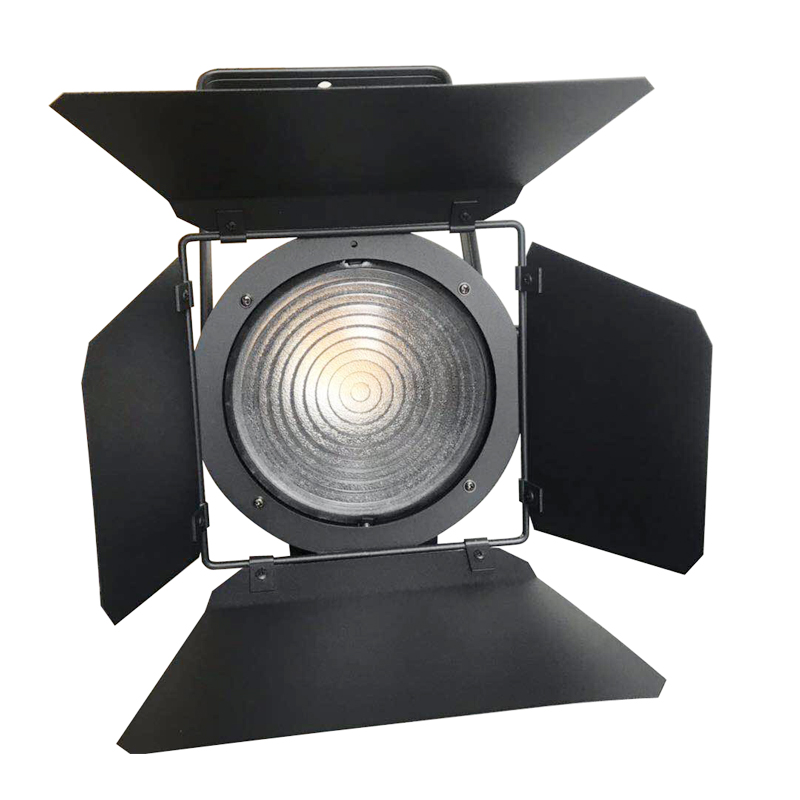 High pwer 200W LED spotlight cob wash dmx stage light warm white screw thread Fresnel light with barn door